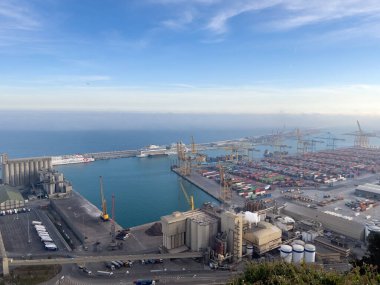 Barcelona kostüm portu üzerinde hava görüntüsü