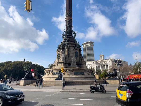 巴塞罗那哥伦布纪念碑 — 图库照片