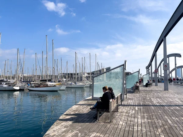 Rambla Mar Hafen Barcelona — Stockfoto