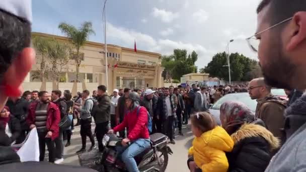 Insegnanti Marocchini Che Protestano Strade Fez — Video Stock