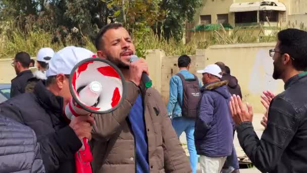 Professores Marroquinos Protestam Nas Ruas Fez — Vídeo de Stock