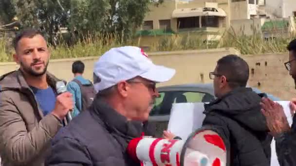 Марокканські Вчителі Протестують Вулицях Феса — стокове відео
