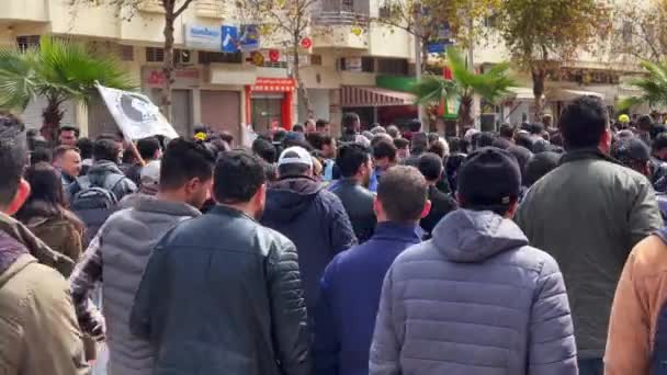 Insegnanti Marocchini Che Protestano Strade Fez — Video Stock