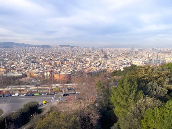 Εναέρια Θέα Πάνω Από Την Πόλη Της Βαρκελώνης — Φωτογραφία Αρχείου