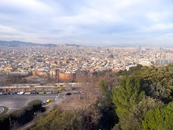 Εναέρια Θέα Πάνω Από Την Πόλη Της Βαρκελώνης — Φωτογραφία Αρχείου