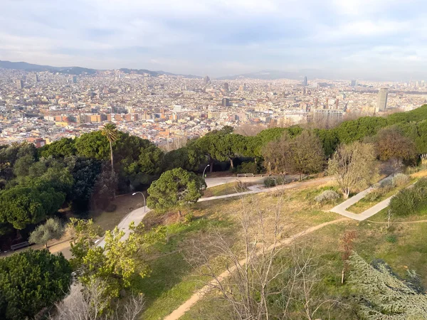 Letecký Pohled Přes Město Barcelona — Stock fotografie