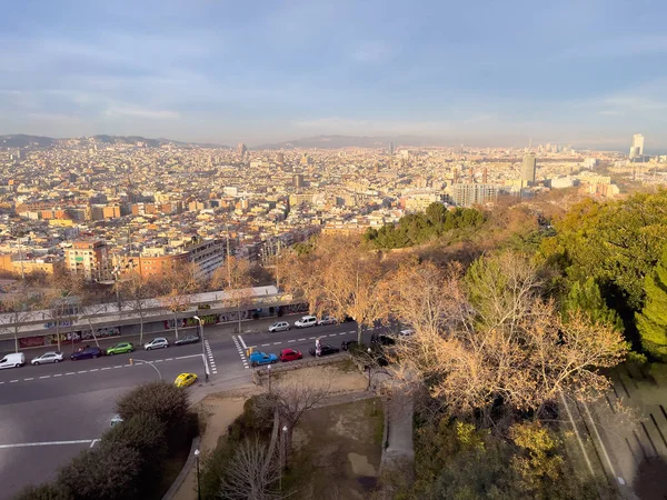 Letecký Pohled Přes Město Barcelona — Stock fotografie