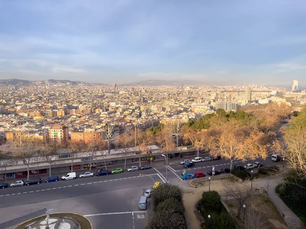 Flygfoto Över Staden Barcelona — Stockfoto