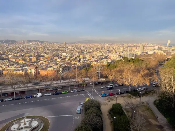 Letecký Pohled Přes Město Barcelona — Stock fotografie