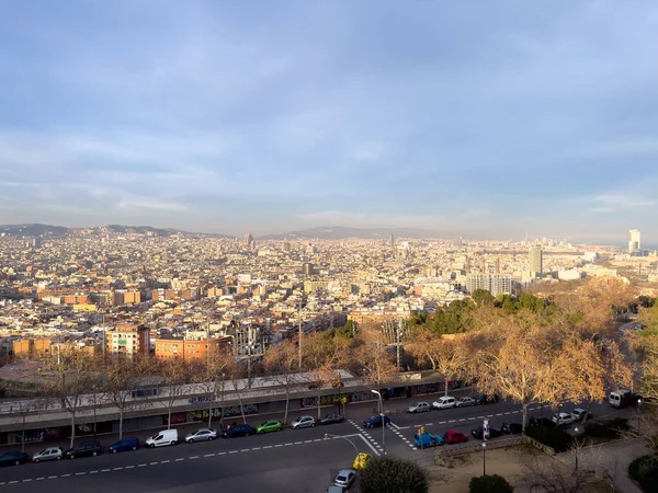 Flygfoto Över Staden Barcelona — Stockfoto