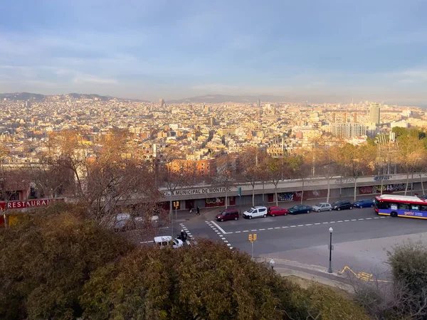 Barselona Şehrinin Üzerinde Havadan Görünümü — Stok fotoğraf