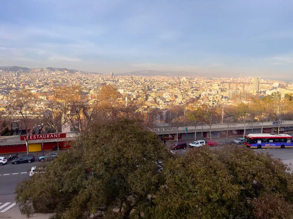 Barselona Şehrinin Üzerinde Havadan Görünümü — Stok fotoğraf