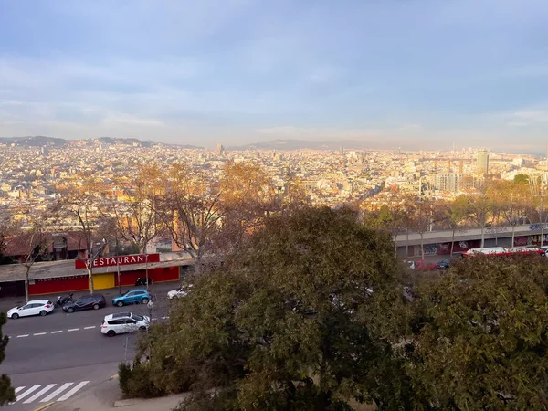 Flygfoto Över Staden Barcelona — Stockfoto