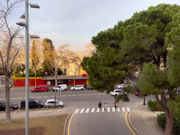 Drone Vista Las Calles Barcelona —  Fotos de Stock