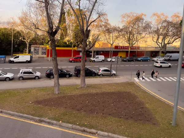 Drone Vista Sulle Strade Barcellona — Foto Stock