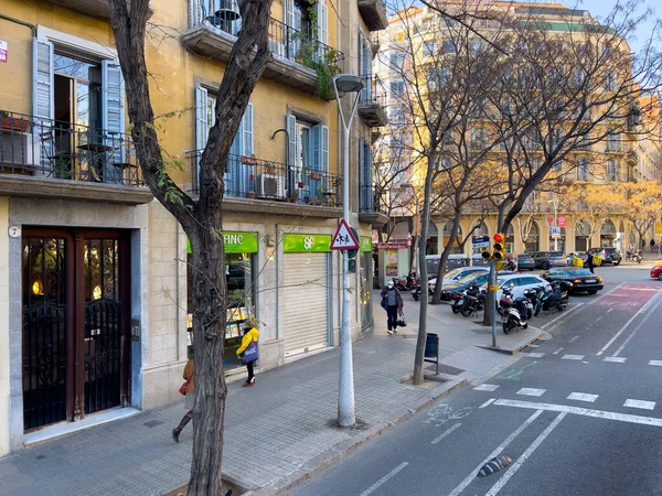 Uitzicht Tourbus Door Straten Van Barcelona — Stockfoto