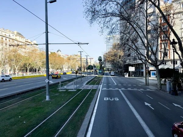 Bus Lane Marking Written Road Barcelona — Stock Photo, Image