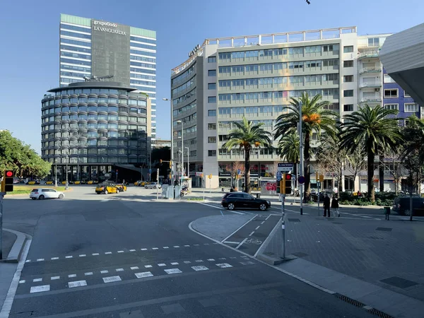 Pocos Coches Conduciendo Carretera Barcelona — Foto de Stock