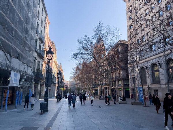 People walking in the streets of Barcelona