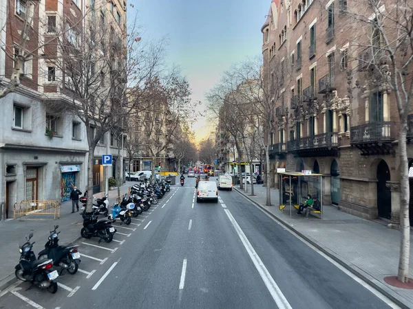 Auto Die Weg Rijden Barcelona — Stockfoto