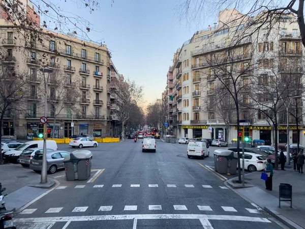 Auto Die Weg Rijden Barcelona — Stockfoto