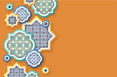 Sağ tarafında bedava metin alanı olan farklı mozaik şekiller