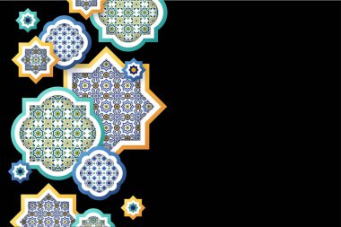 Sağ tarafında bedava metin alanı olan farklı mozaik şekiller