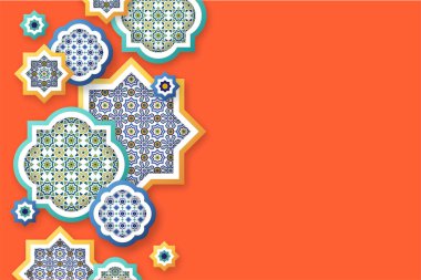 Sağ tarafında bedava metin alanı olan farklı mozaik şekiller