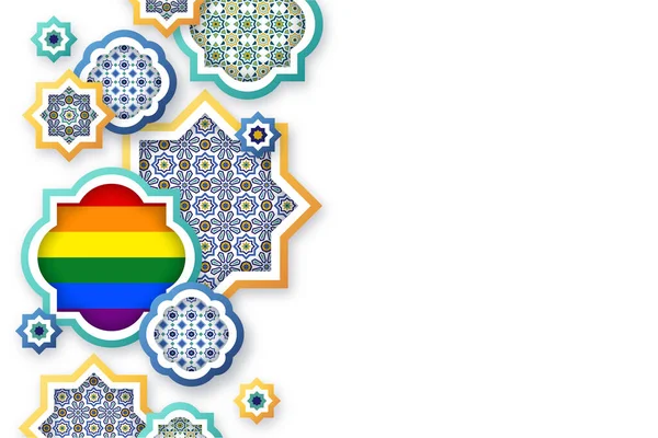 Bandeira Lgbtq Meio Uma Forma Mosaico Com Espaço Texto Livre — Fotografia de Stock