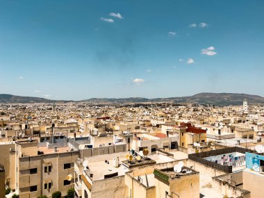 Fas 'ta bir kentsel mahalle üzerinde hava manzarası