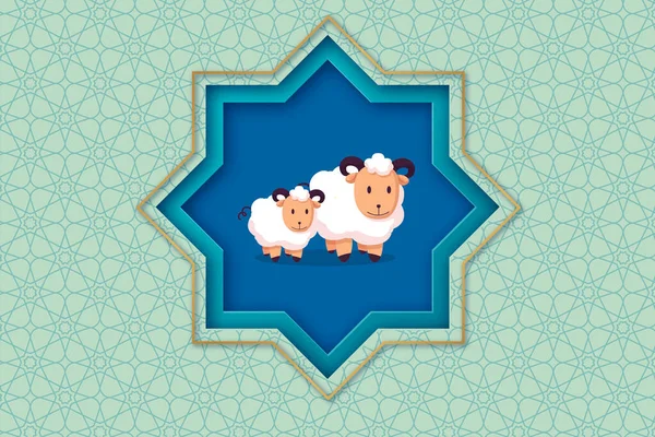 Two Sheep Middle Octagon Shape — Stock Photo, Image