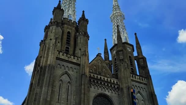 Sudut Pandang Gereja Yang Rendah Jakarta — Stok Video