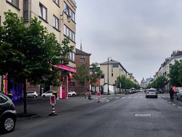 Leere Straße Brüssel Morgen — Stockfoto