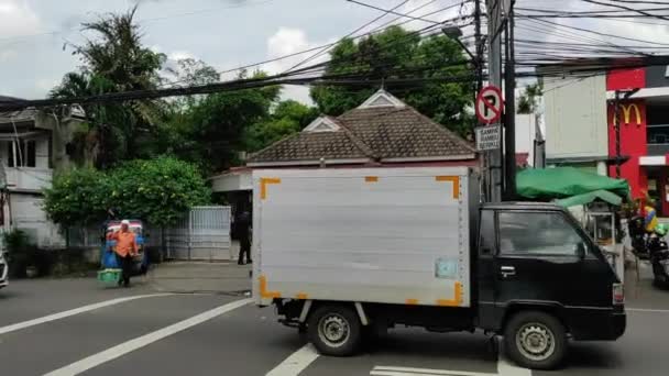 Jakarta Mcdonalds Yanında Trafik — Stok video