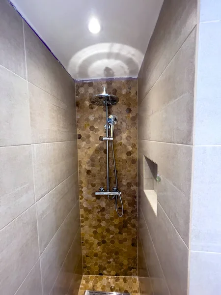 Rekonstrukce Moderního Sprchového Koutu — Stock fotografie