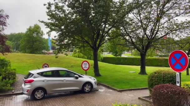 Silver Ford Fiesta Parked Outdoor — 비디오