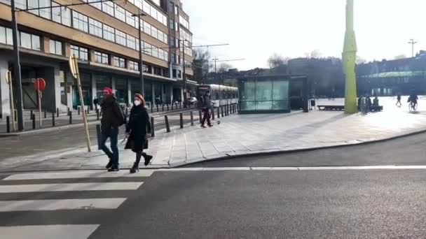 Images Ralenti Tramway Déplaçant Sur Voie — Video