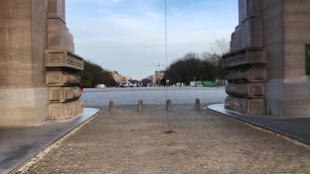 Vítězný Oblouk Parku Jubel Bruselu — Stock video