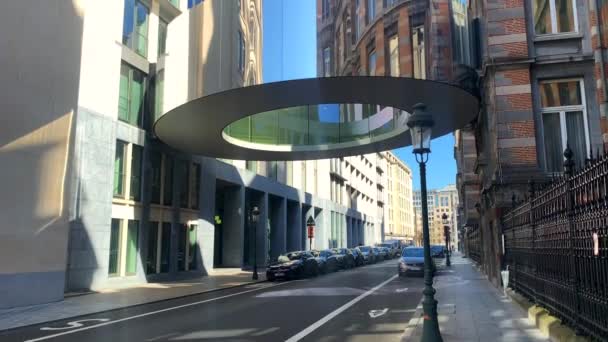 Puente Passerelle Tondo Centro Bruselas — Vídeos de Stock