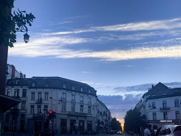 Road City Buildings Sunset — Photo