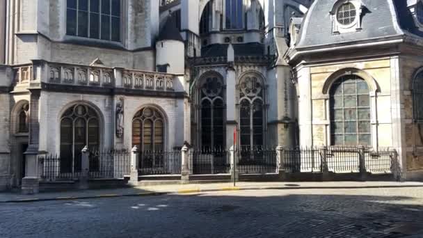 Catedral São Miguel Santa Gudula Bruxelas — Vídeo de Stock