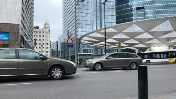 Vehicles Driving Road Bruxelles — Stockvideo