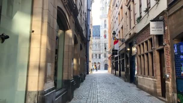 Empty Street Morning Bruxelles — Stok video