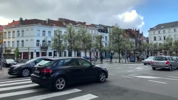 Autos Auf Der Straße Brüssel — Stockvideo