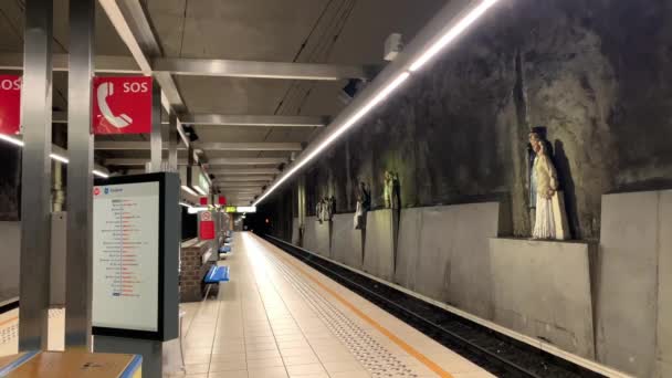 Empty Metro Terminal Bruxelles — Wideo stockowe