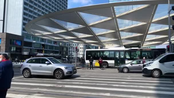 Автомобілі Їдуть Дорозі Брюсселі — стокове відео