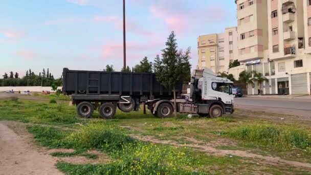 Logistic Truck Parked Road — Video