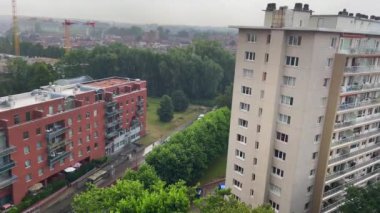 Aerial view over a residential neighborhood in Bruxelles