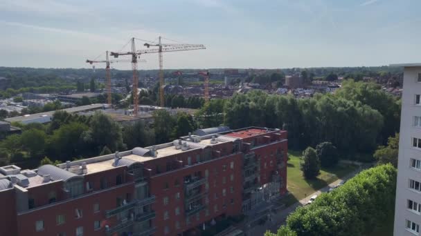 Aerial View Residential Neighborhood Bruxelles — Stock Video