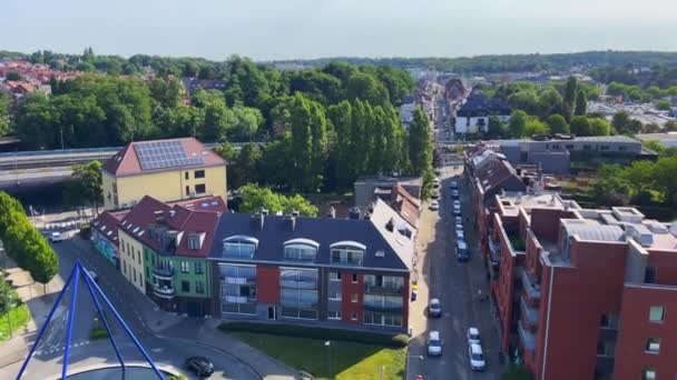 Aerial View Residential Neighborhood Bruxelles — Video